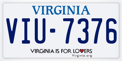 VA license plate VIU7376
