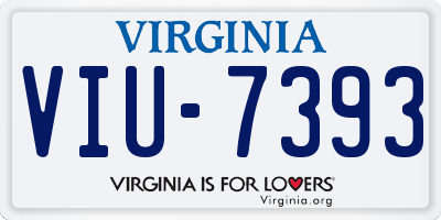 VA license plate VIU7393