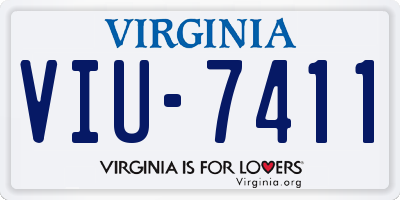 VA license plate VIU7411