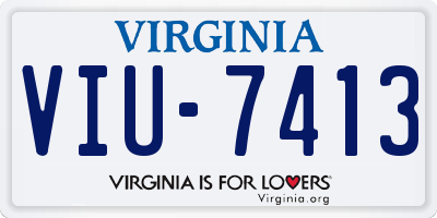 VA license plate VIU7413