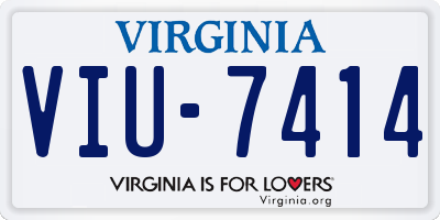 VA license plate VIU7414