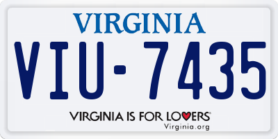 VA license plate VIU7435