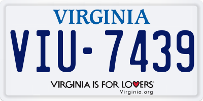 VA license plate VIU7439