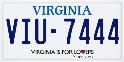 VA license plate VIU7444