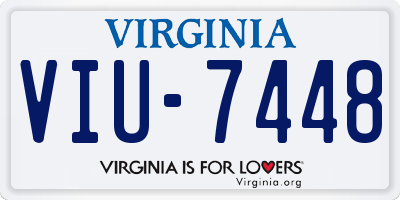 VA license plate VIU7448