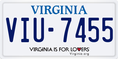 VA license plate VIU7455