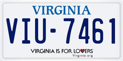 VA license plate VIU7461