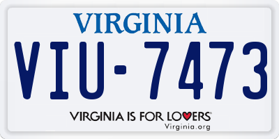 VA license plate VIU7473