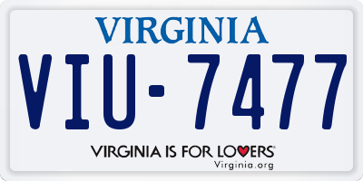 VA license plate VIU7477