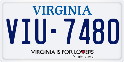 VA license plate VIU7480