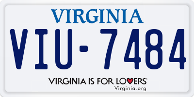 VA license plate VIU7484