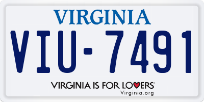 VA license plate VIU7491