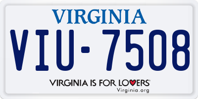 VA license plate VIU7508