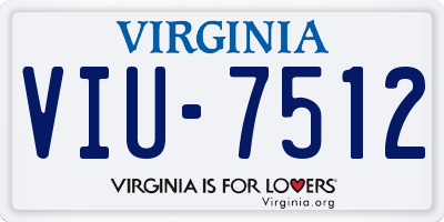VA license plate VIU7512