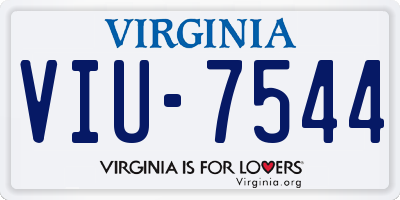 VA license plate VIU7544