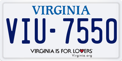 VA license plate VIU7550