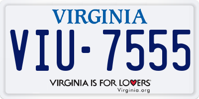 VA license plate VIU7555
