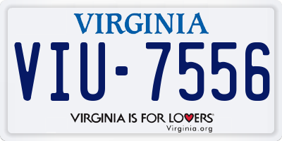 VA license plate VIU7556