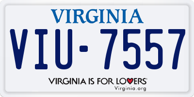 VA license plate VIU7557