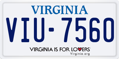VA license plate VIU7560