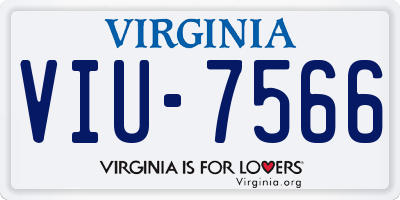 VA license plate VIU7566