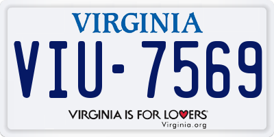 VA license plate VIU7569
