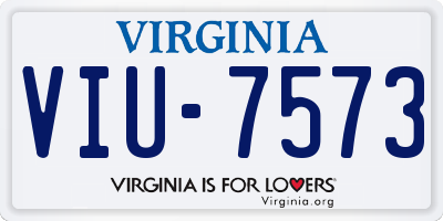 VA license plate VIU7573