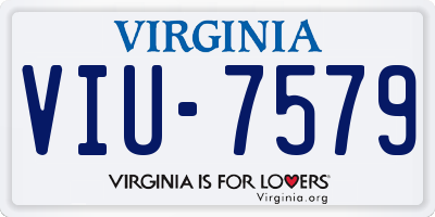 VA license plate VIU7579