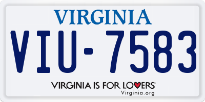 VA license plate VIU7583