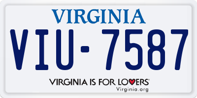 VA license plate VIU7587