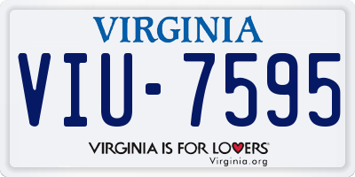 VA license plate VIU7595