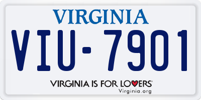 VA license plate VIU7901