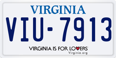 VA license plate VIU7913
