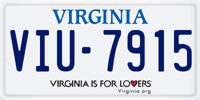 VA license plate VIU7915