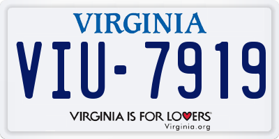 VA license plate VIU7919