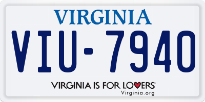 VA license plate VIU7940