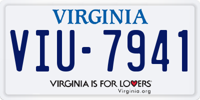 VA license plate VIU7941
