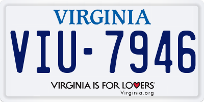 VA license plate VIU7946