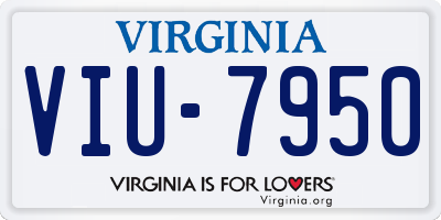 VA license plate VIU7950