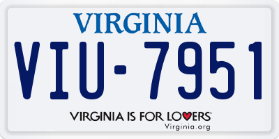 VA license plate VIU7951