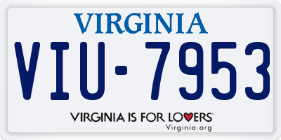 VA license plate VIU7953