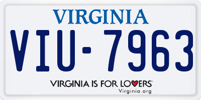 VA license plate VIU7963