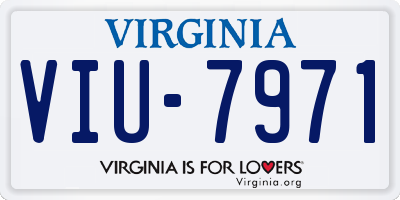 VA license plate VIU7971
