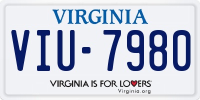 VA license plate VIU7980
