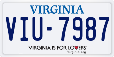 VA license plate VIU7987