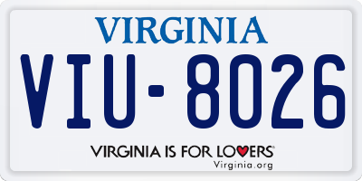 VA license plate VIU8026