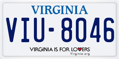 VA license plate VIU8046