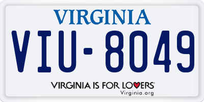 VA license plate VIU8049