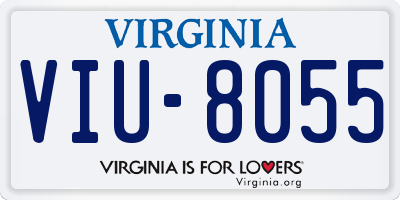 VA license plate VIU8055