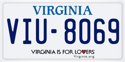 VA license plate VIU8069